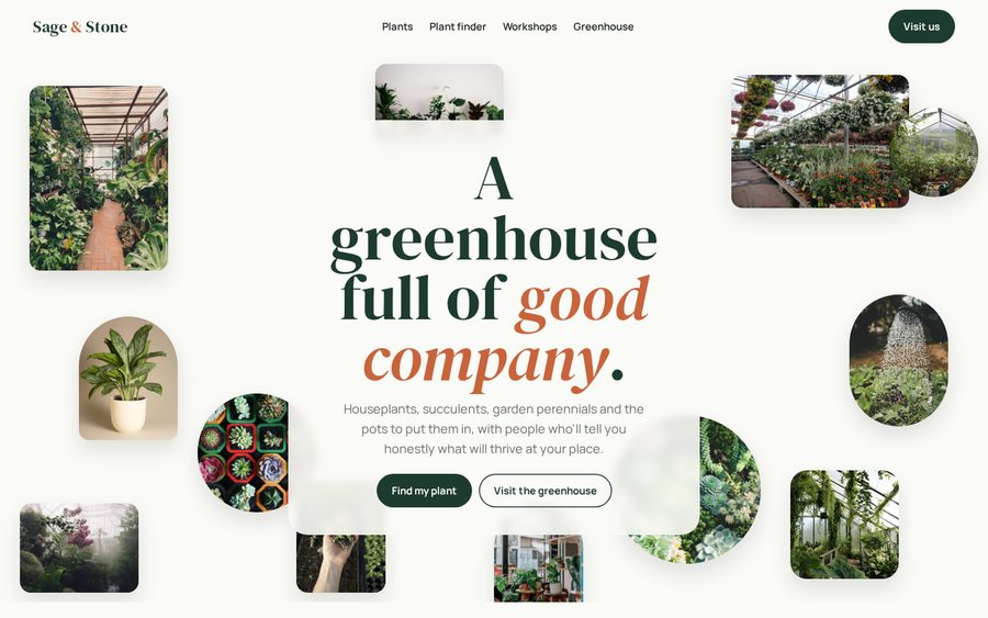 Sage & Stone Nursery sample website