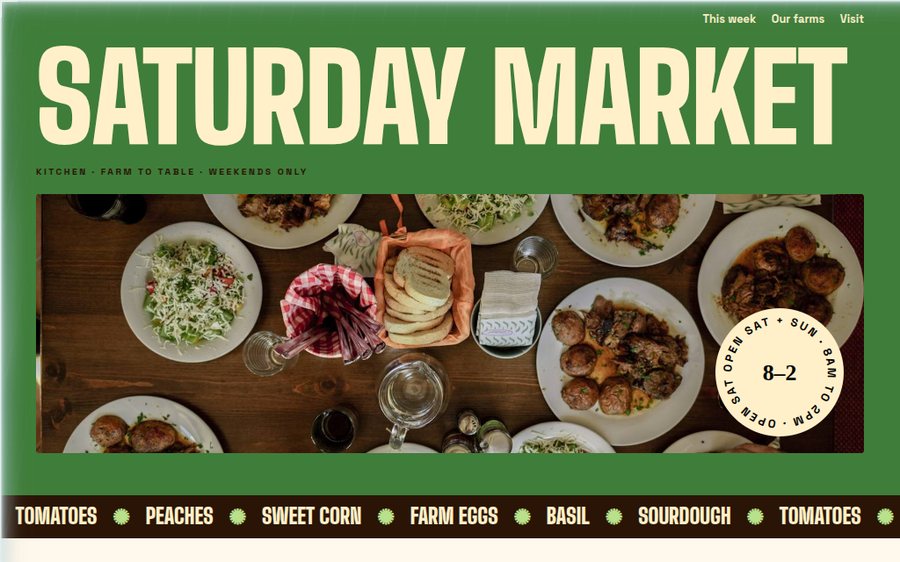 Saturday Market Kitchen sample website