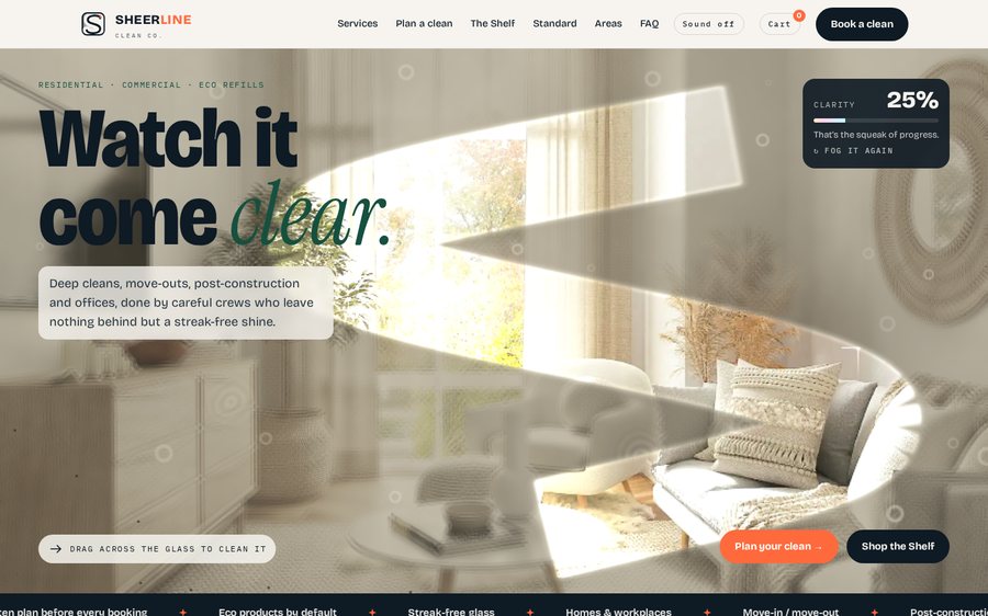 Sheerline Clean Co. sample website