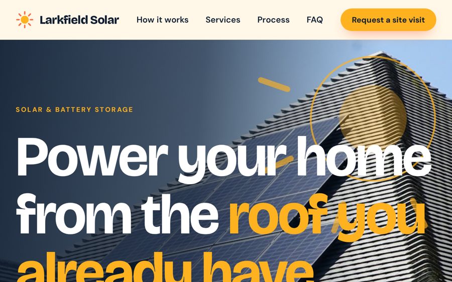 Larkfield Solar & Storage sample website