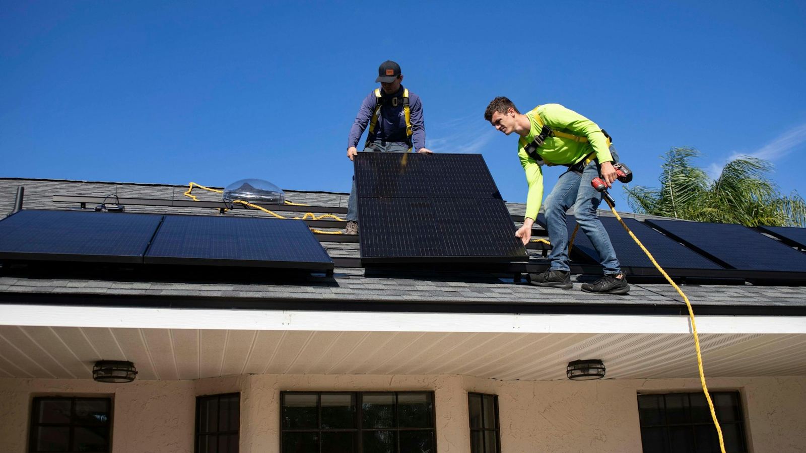 Crew working on a roof