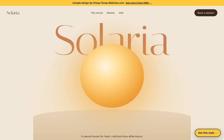 Solaria Sauna House sample website