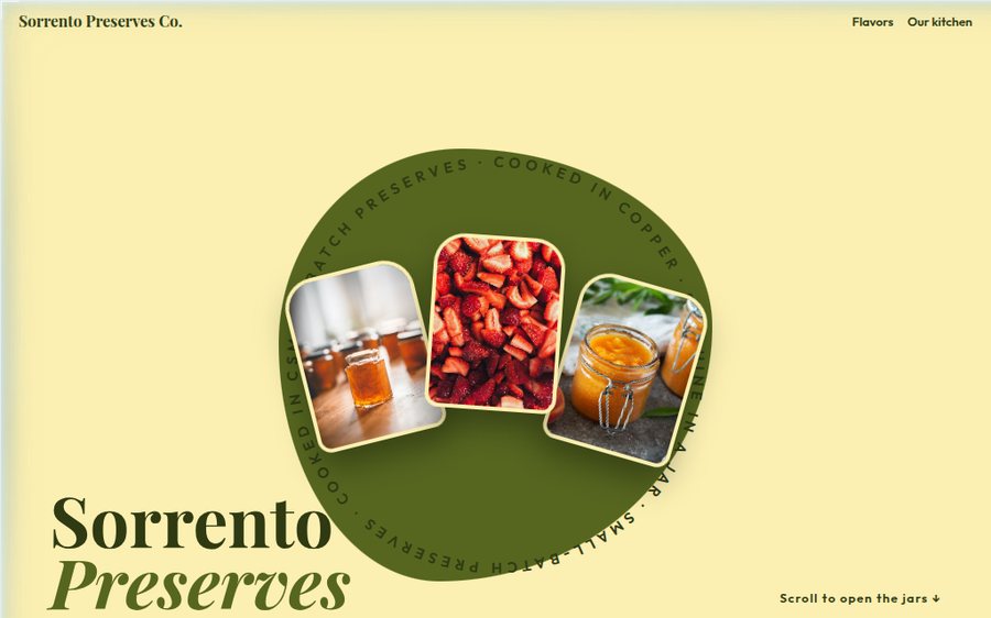Sorrento Preserves Co. sample website