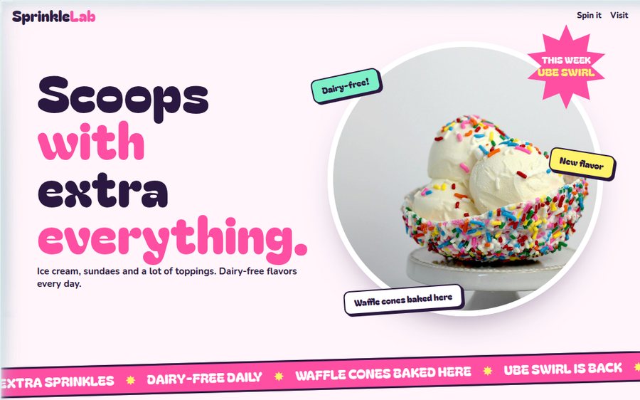 Sprinkle Lab sample website
