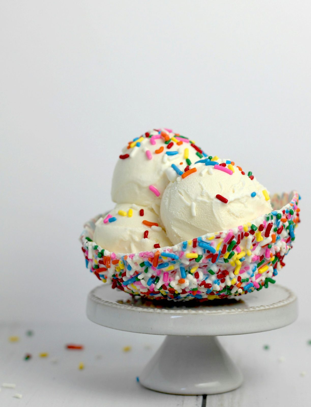 A bowl of colorful ice cream scoops