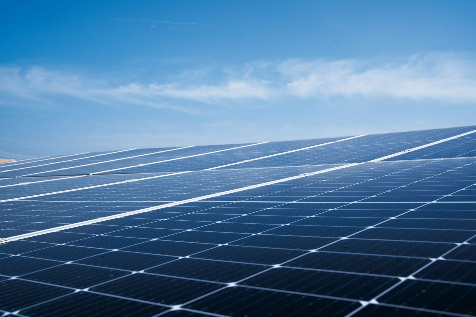 Solar panels against a blue sky