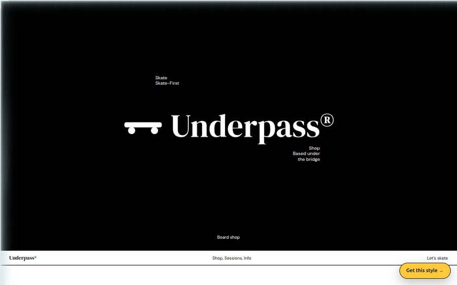 Underpass Skate Shop sample website