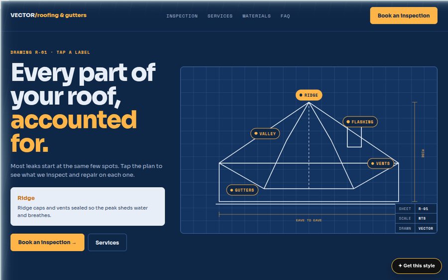 Sample roofing website by Cheap Cheap Websites