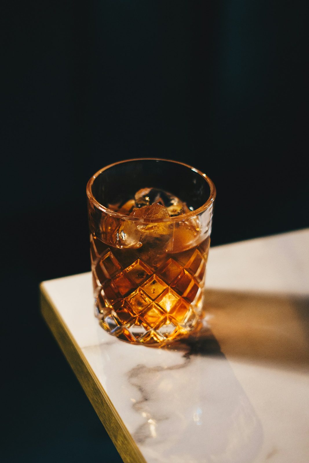 Whiskey in a heavy glass