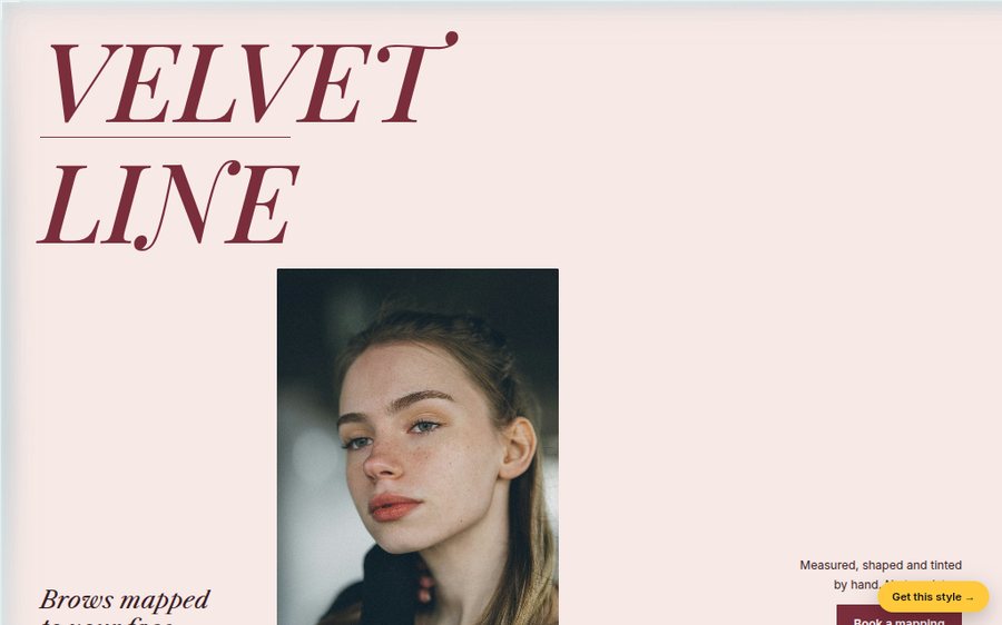 Velvet Line Brows sample website