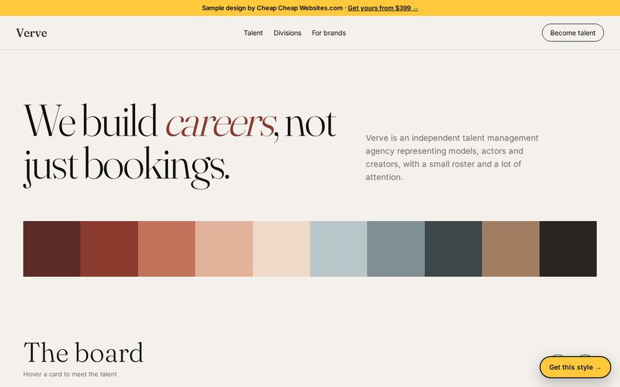 Verve Talent sample website