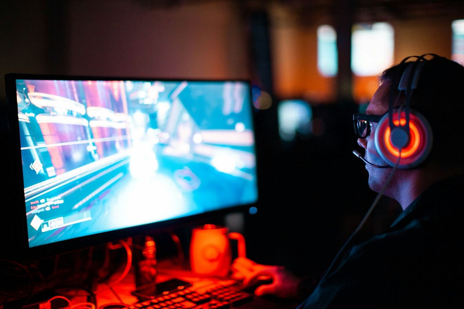 Vexline at the desk mid-stream