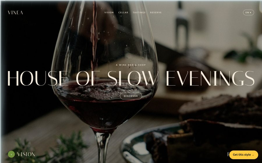 Vinea Wine Bar & Shop sample website