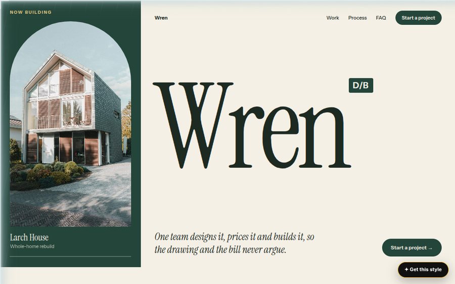 Wren Design-Build sample website